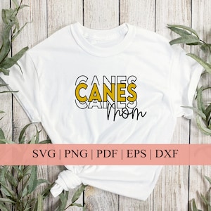 Canes Mom SVG | Athletic Spirit Wear | Football Baseball Softball Soccer Basketball Track Wrestling Volleyball Mom | svg png pdf eps dxf