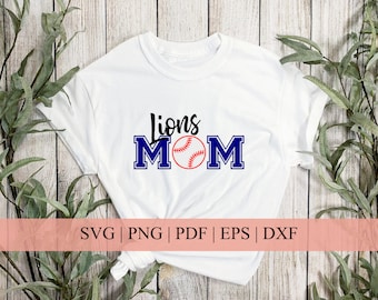 Lions Baseball Mom SVG | Baseball Mom Water Bottle Cut File | Baseball Mom Shirt | Baseball Softball Season
