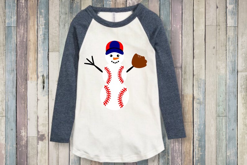 Download Baseball Snowman SVG Winter T-shirt Design Holiday Sports ...