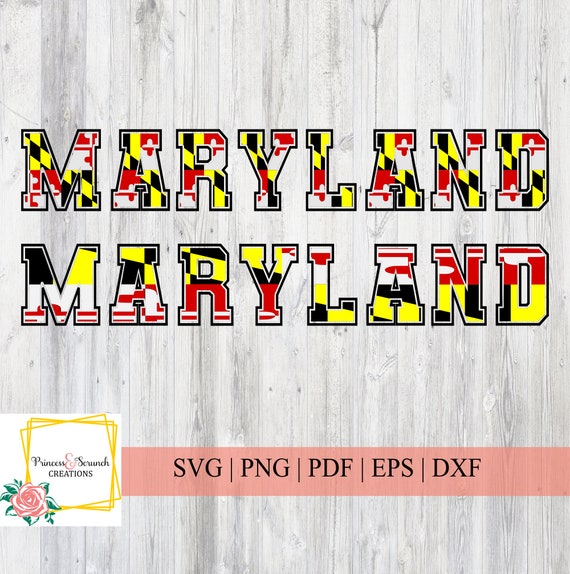 Maryland Varsity Letters SVG Cut File Maryland Flag Varsity Etsy