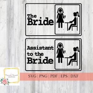 Braut und Assistent der Braut SVG | The Office Inspired Cut File | Cricut, Silhouette oder andere Schneidemaschinen