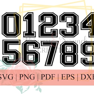 Varsity Numbers 0-9 Svg Cut File | Sports Jersey Numbers | Baseball, Football, Basketball Shirt