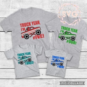 Truck Yeah Birthday Monster Truck Svg Cut File for Cricut, Silhouette, Cameo or other Cutting Machines