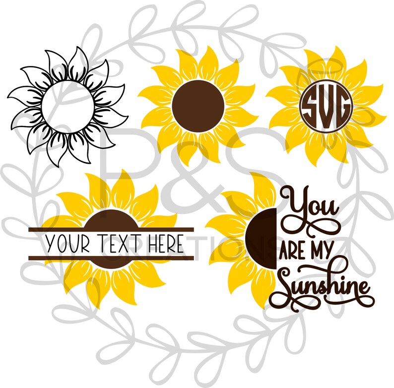 Download Sunflower SVG cut file Sunflower Monogram and Sunflower ...