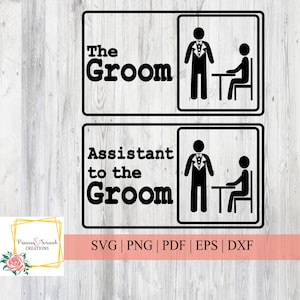 Noivo e Assistente do Noivo Svg | O arquivo de corte inspirado no Office | Cricut, Silhouette ou outras máquinas de corte