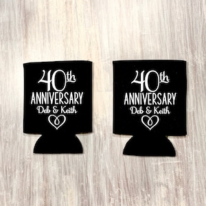 Cheers to 40 Years Anniversary Coozies | Party Favors | Can Coozies | Anniversary Party
