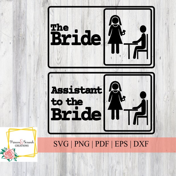 Bride and Assistant to the Bride Svg | The Office Inspired Cut File | Cricut, Silhouette or other Cutting Machines
