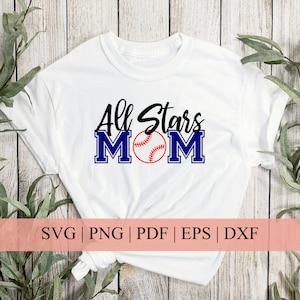 All Stars Baseball Mom SVG | Baseball Mom Water Bottle Cut File | Baseball Mom Shirt | Baseball Softball Season