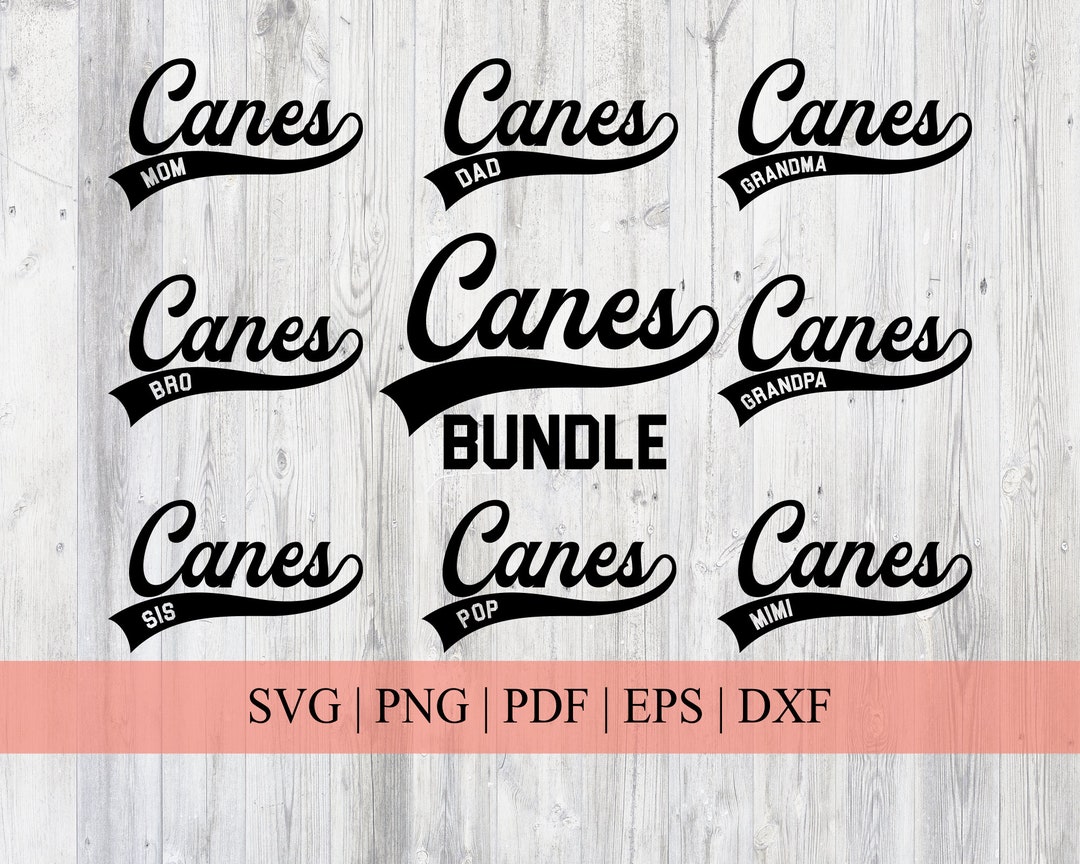 Canes Baseball Family Bundle SVG Baseball Script Cut File Baseball Mom
