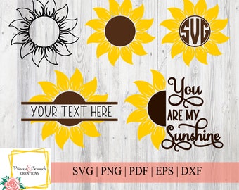 Sunflower SVG | Sunflower Monogram | Fall Designs | Fall Shirts and Decor