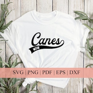 Canes Mom Baseball SVG | Baseball Script Cut File | Baseball Mom | Baseball Season | svg png pdf eps dfx