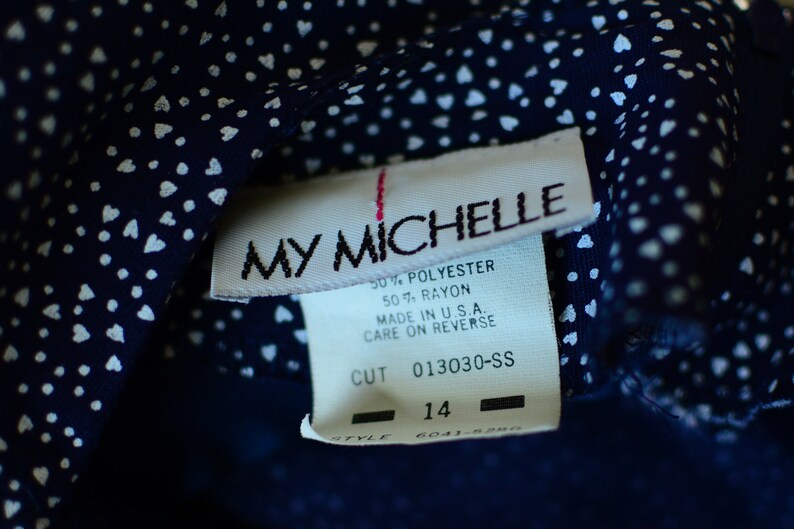 girls youth 14 vintage nineties blue and white print jumpsuit My Michelle petite heart embellished playsuit