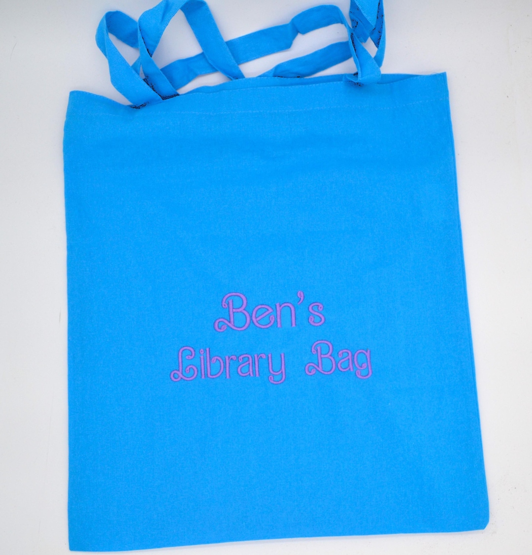 Personalized Embroidered Cotton Library Bag - School Book Bag - Etsy