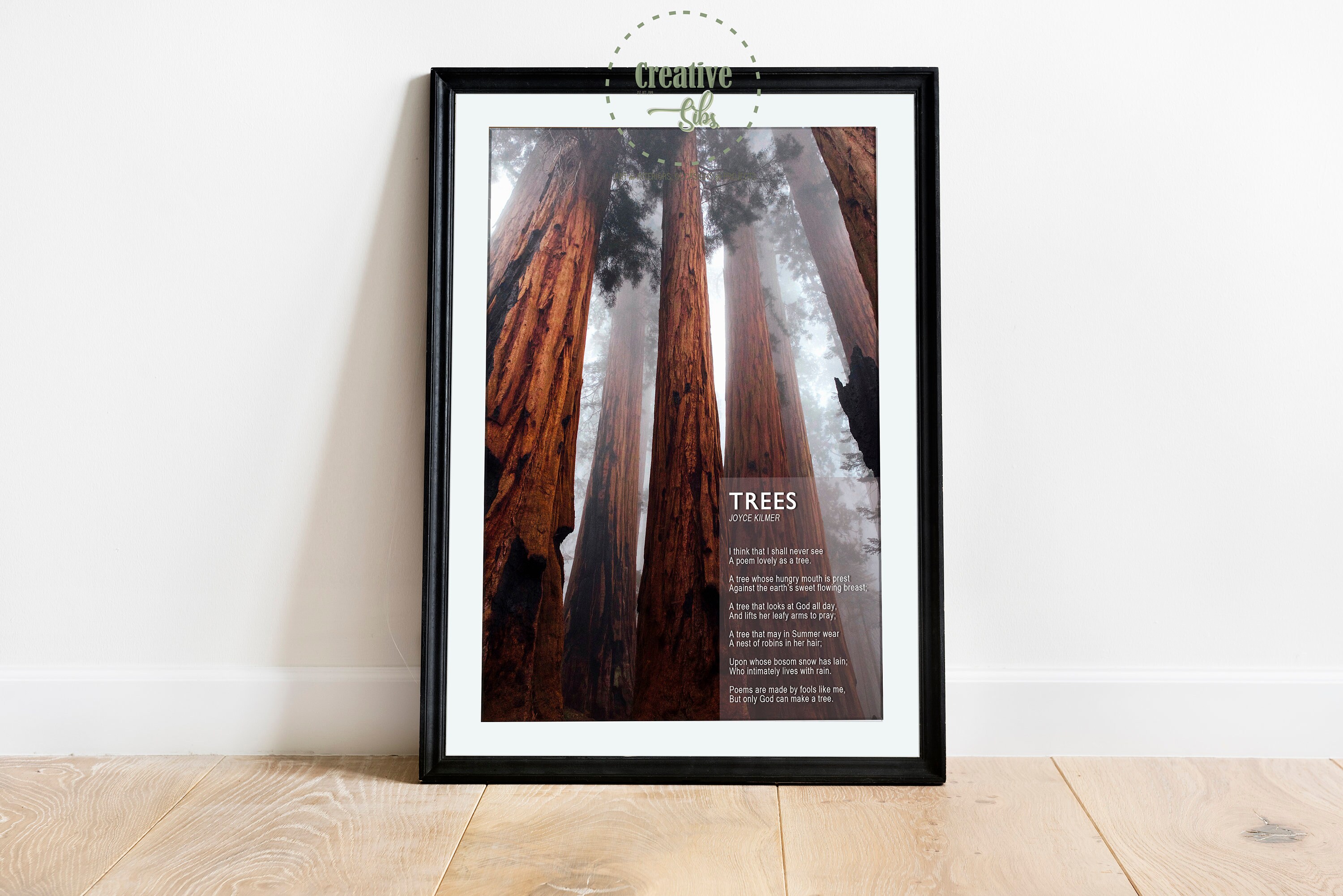 Trees by Joyce Kilmer Print Joyce Kilmer Poem Trees Forest Etsy