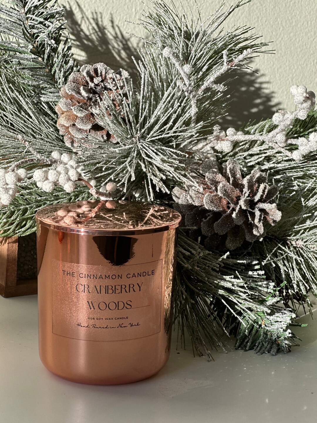 Wooden Wick Candle Soy Candle Christmas Candle Gift Etsy