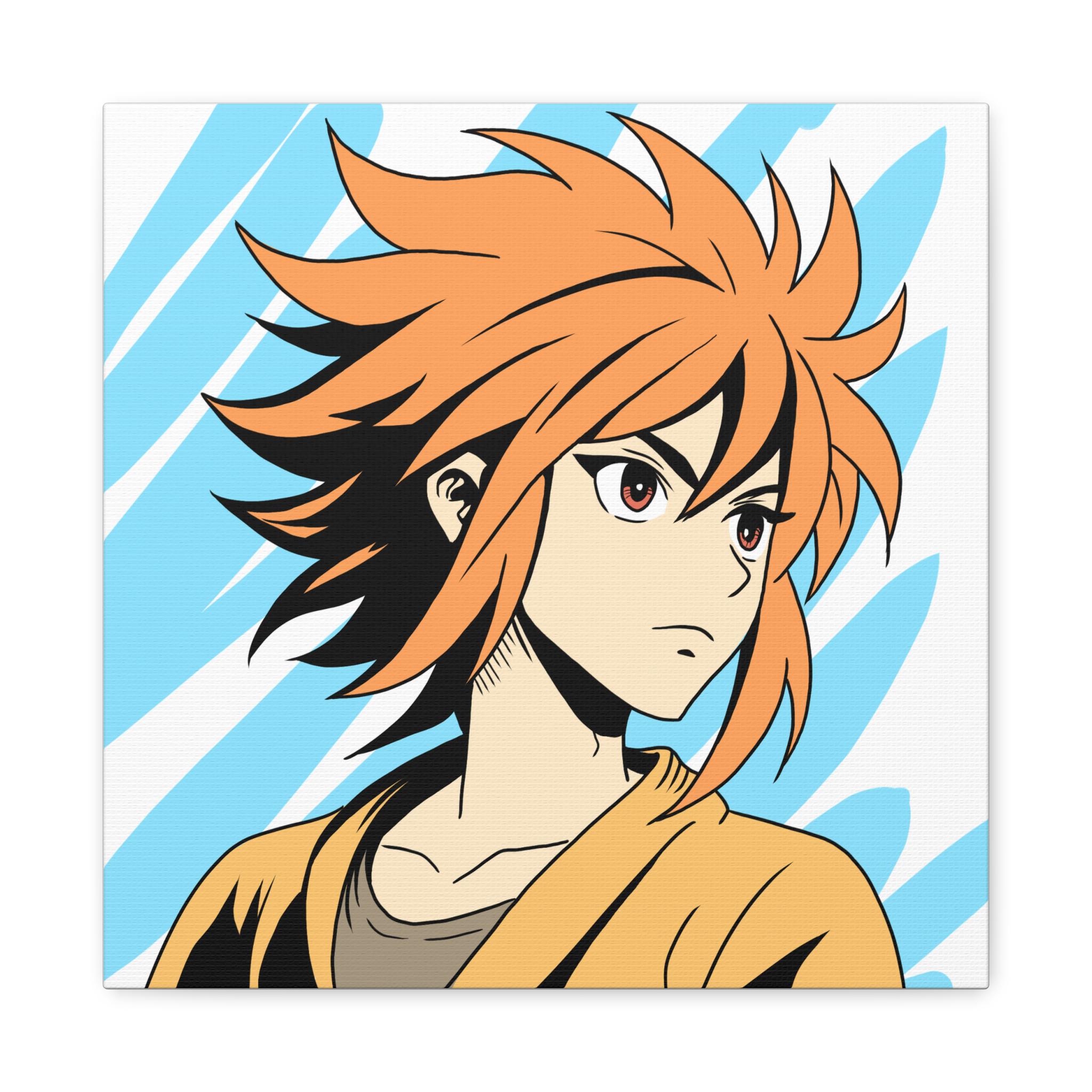 キャンバスプリント、アニメジブリ風の希望に満ちたファンタジー少年