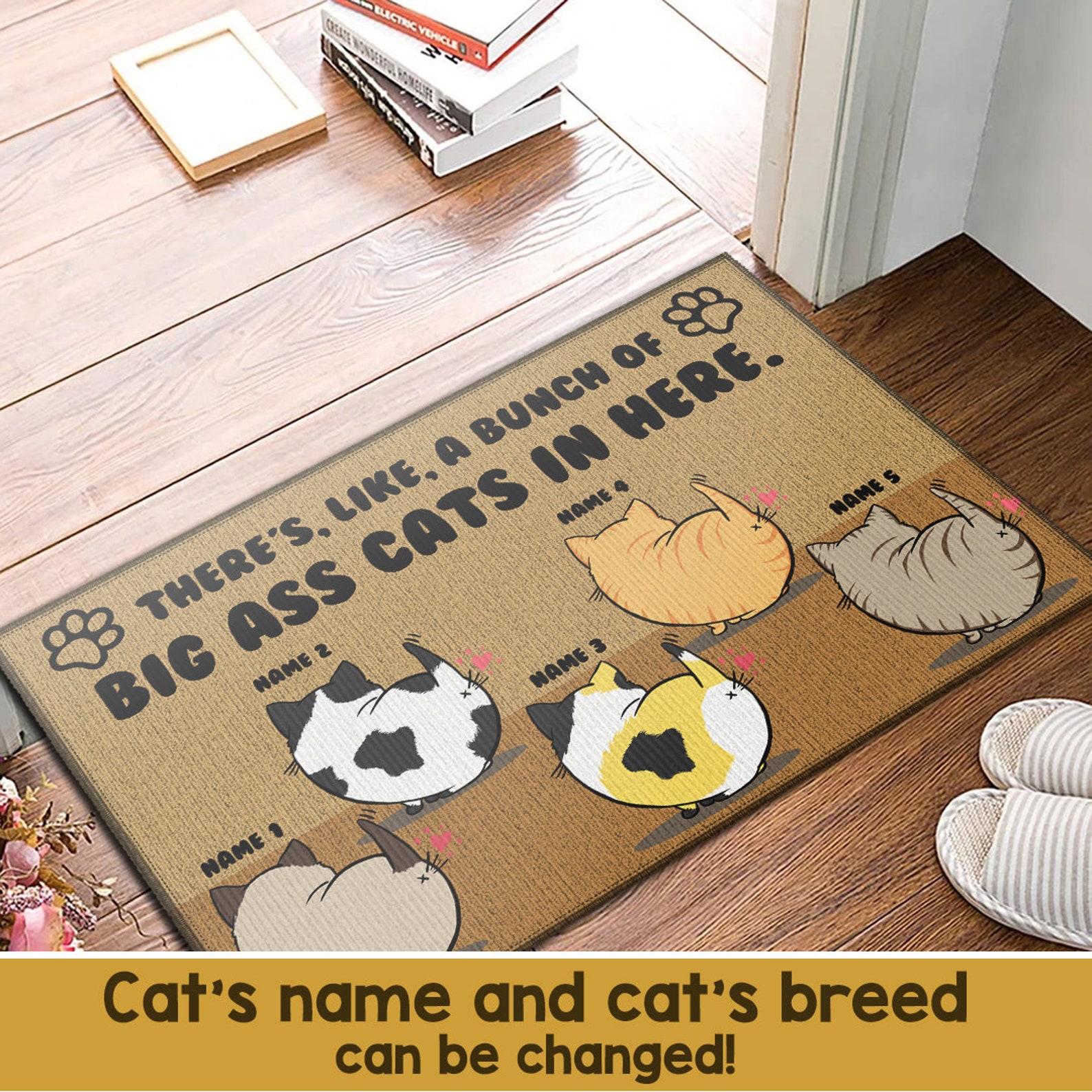 Funny Cat Doormat Custom Cat Doormat There's Like A Etsy