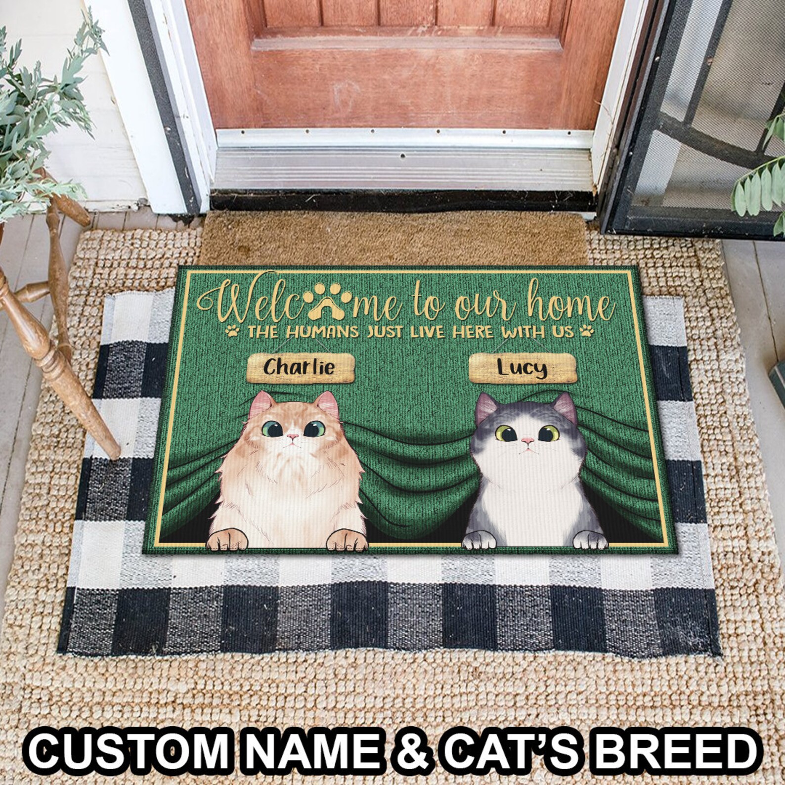 Funny Personalized Cat Doormat To Our Home Doormat Etsy