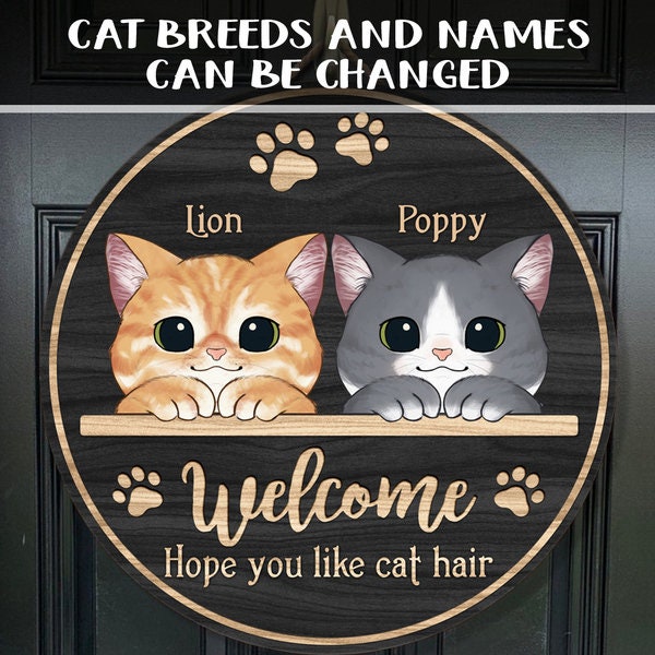 Personalized Cat Sign Hope You Like Cat Hair Etsy