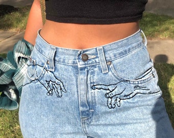 cute embroidered jeans
