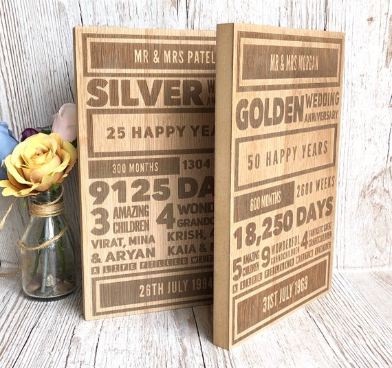 Silver Wedding Anniversary Gift Engraved Wedding Anniversary Etsy