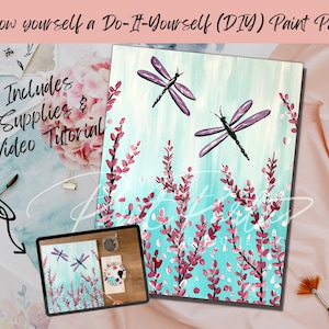 Dragonflies DIY Paint Kit: Beginner Art with Video Tutorial