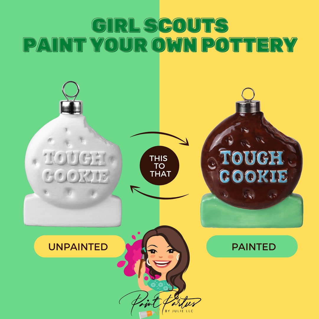 Girl Scouts Paint Your Own Pottery tough Cookie Etsy