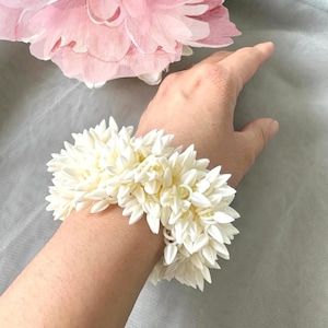 Gratis expresverzending Jasmine Gajra, Scrunchie Gajra-armband, Hand Gajra, Hair Gajra, Haaraccessoires, Mogra Gajra, Elastic Gajra