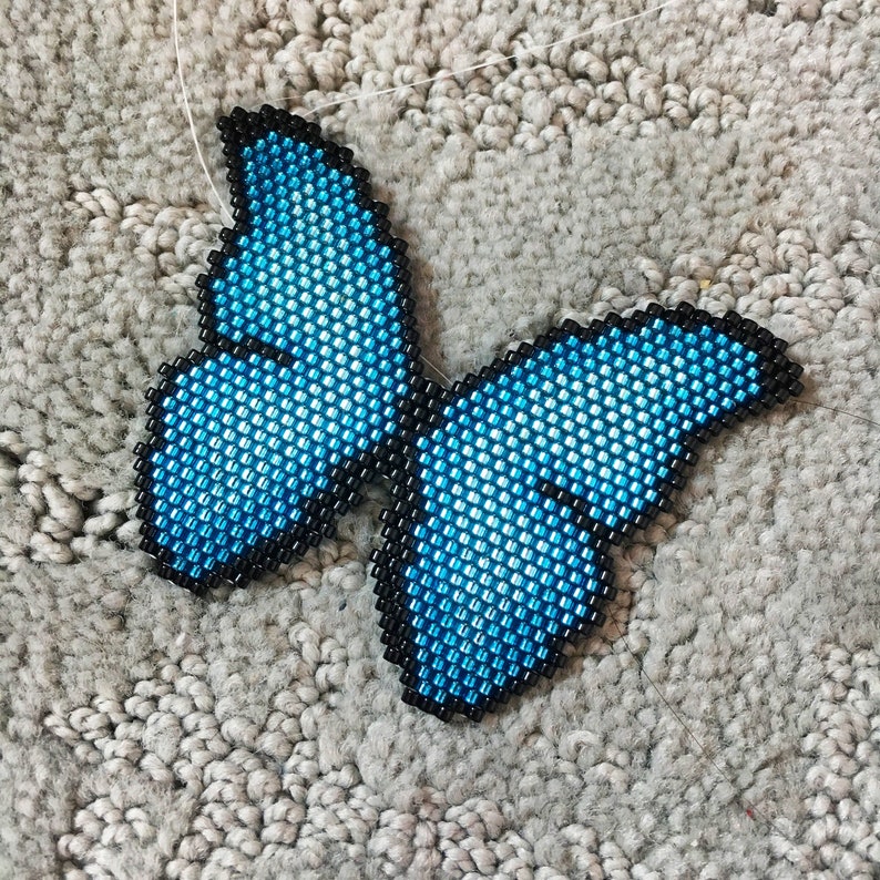 Morpho Butterfly Brick Stitch Beading Pattern image 1