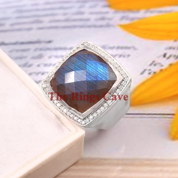 Lotto 10 Anelli In Argento Placcato 925 Con Labradorite E Pietre Miste – Gioielli India - Foto 2