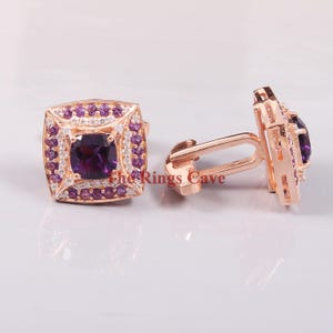 Amethyst Cufflinks, Sterling Silver Cufflinks, Gold Plated Cufflinks, Wedding Cufflinks, Cufflinks for Dad, Party/ Anniversary Gifts For Him