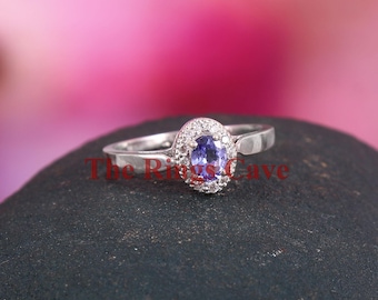 Vintage Style Tansanit Ring: Sterling Silber Dezember Geburtsstein