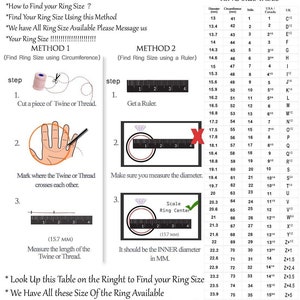 Pu&ograve; includere: Un grafico didattico su come misurare la misura dell'anello. Il metodo 1 utilizza uno spago per misurare la circonferenza del dito, mentre il metodo 2 utilizza un righello per misurare il diametro interno. &Egrave; inclusa anche una tabella delle misure degli anelli.