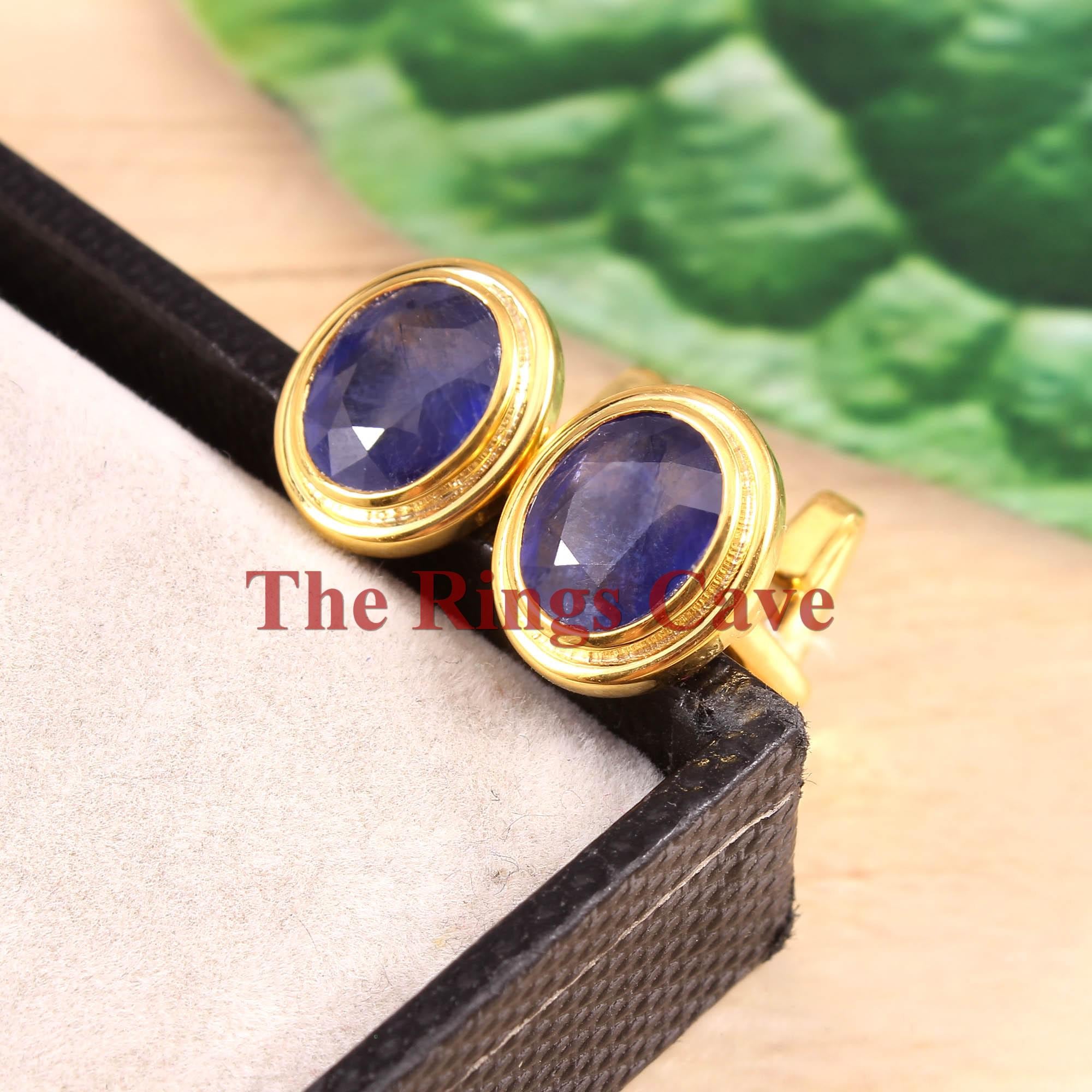 サファイアのカフスボタン - Etsy 日本