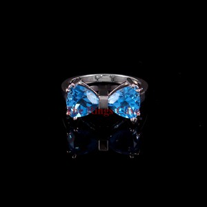 Natural Blue Topaz Ring: Handmade 925 Sterling Silver Engagement Ring