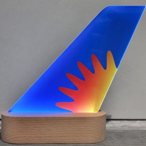 Light Up Tail Fin Retro / Heritage / Contemporary Airline designs or choose your own image 4