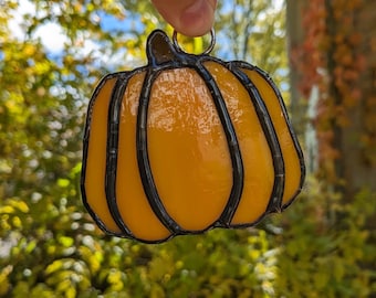 Stained Glass Mini Pumpkin Suncatcher #2