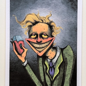 Freaky Barber - Impresión artística de 5 x 7 pulgadas