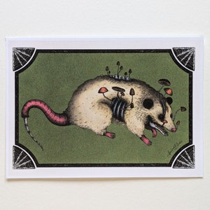 Prowling Opossum- 5x7in Art Print