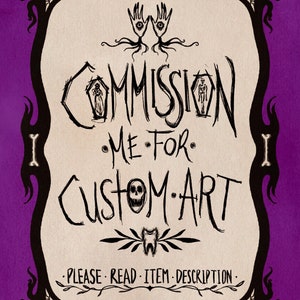 Commissions (READ ITEM DESCRIPTION!)- Custom Artwork Creepy Surrealism Watercolor Paintings/Ink Drawings Pet Portraits Fantasy Horror