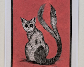 化け猫 - 5 x 7インチ アートプリント