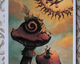 Sunshine Pals- 5x7in Surrealism Art Print