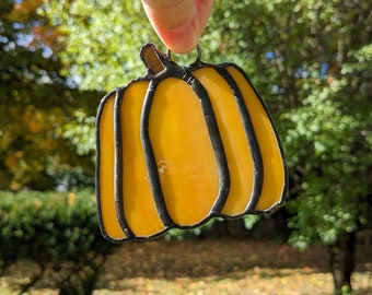 Stained Glass Mini Pumpkin Suncatcher #3