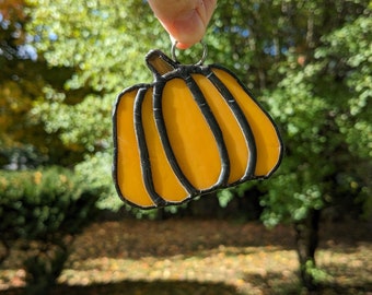 Stained Glass Mini Pumpkin Suncatcher #1