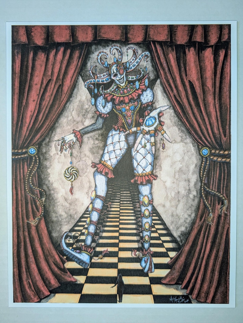 Bejewelled Jester- 8x10in Art Print - Etsy