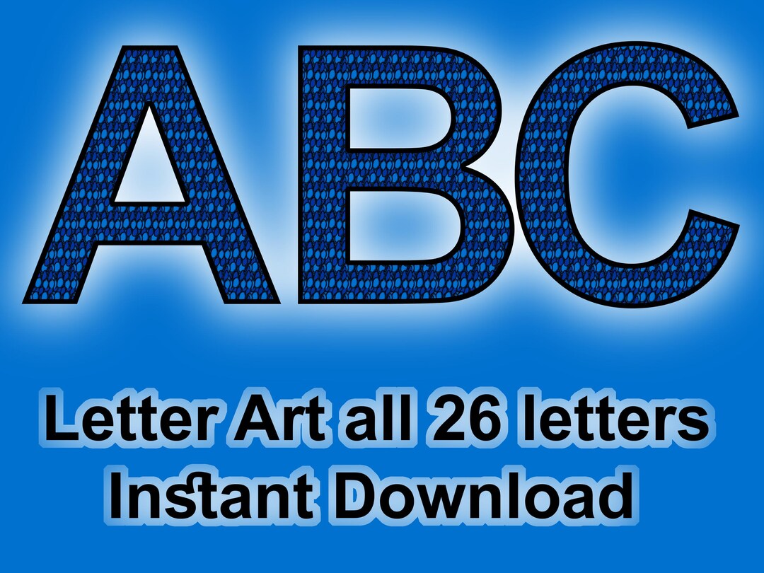 Full Blue Textured Alphabet – A to Z Digital Letters | Bold Letter PNG ...
