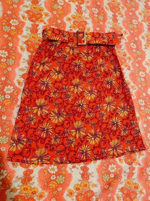 1960’s vintage flower power mini skirt