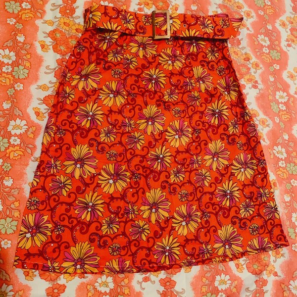 1960’s vintage flower power mini skirt