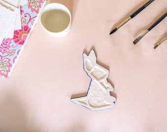 Rabbit Shaped Handmade Ceramic Palettes for Watercolour/Gouache/Acrylic Painting | GEOMETRICA Collection