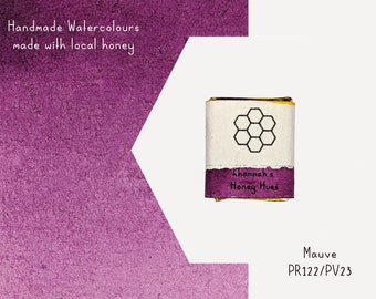 Mauve PR122/PV23 | Handmade Watercolour | Half Pan | Metal Pan | For art and calligraphy